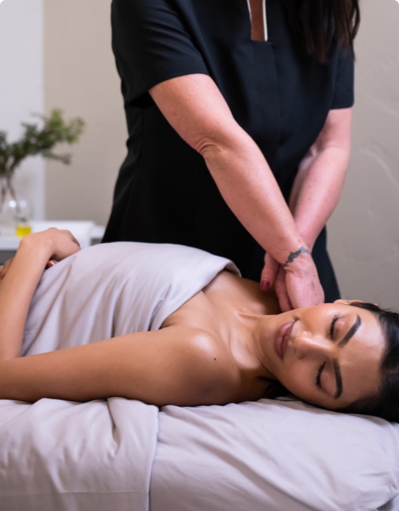 A woman receives a massage at All Points North Lodge.