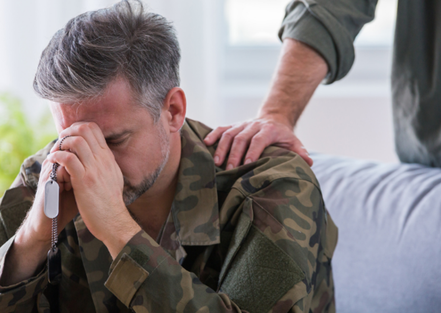 soldier undergoing trauma therapy