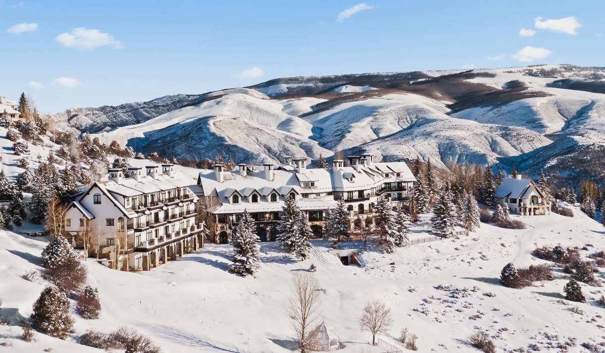 Winter Aerial of Snowy APN Lodge