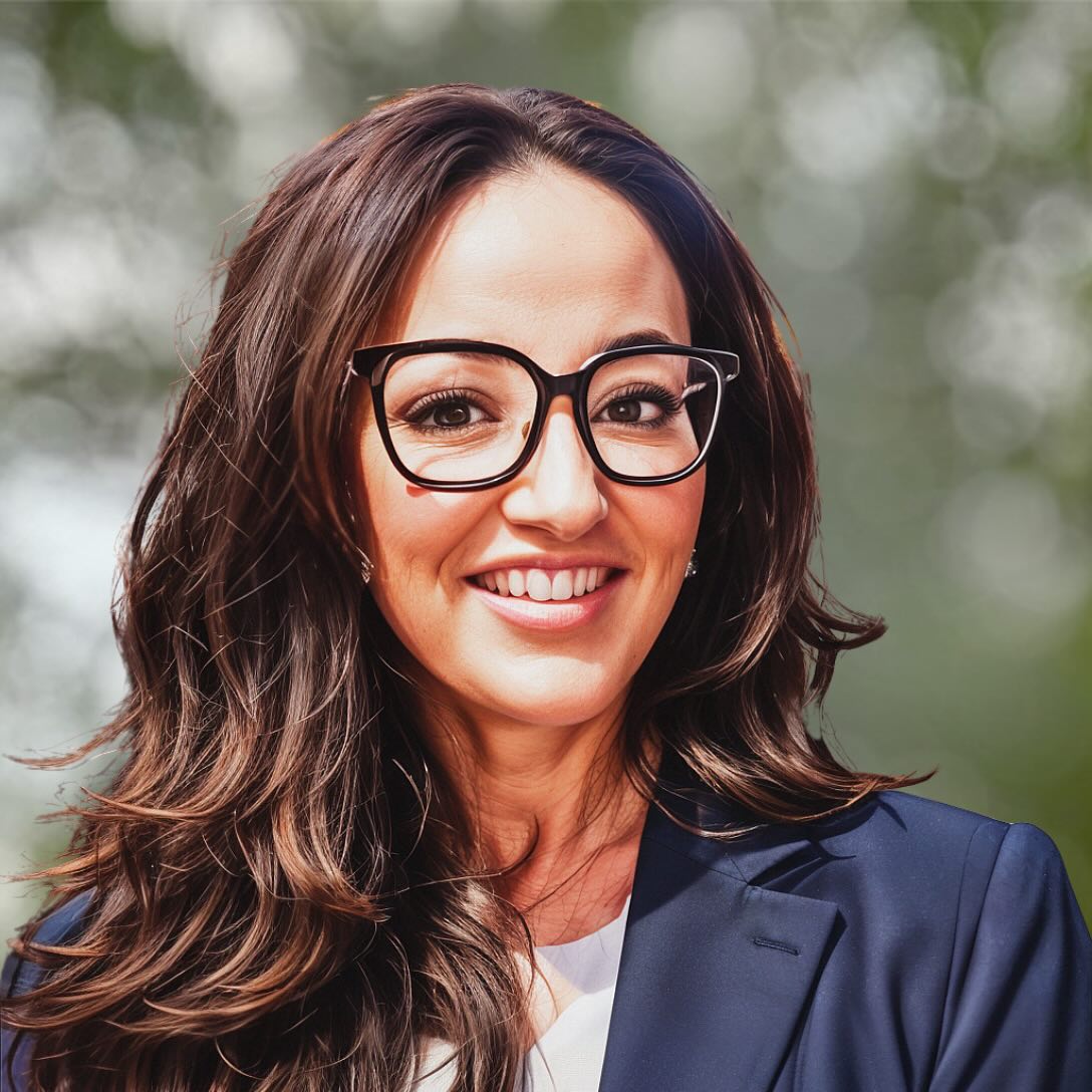 Headshot of Marina Pitsilos in front of a blurred forest background.
